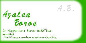 azalea boros business card
